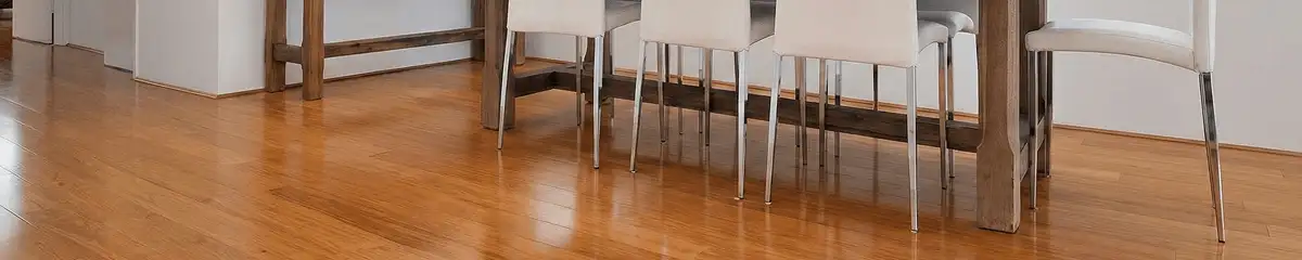 Professionally installed and refinished bamboo flooring in a residential home, showcasing smooth finish and natural wood tones in Erie, PA