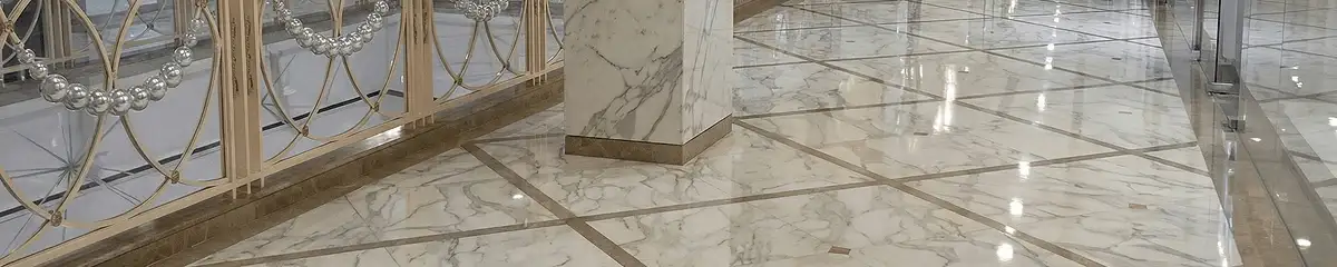 Beautiful marble floor professionally installed in Erie, PA