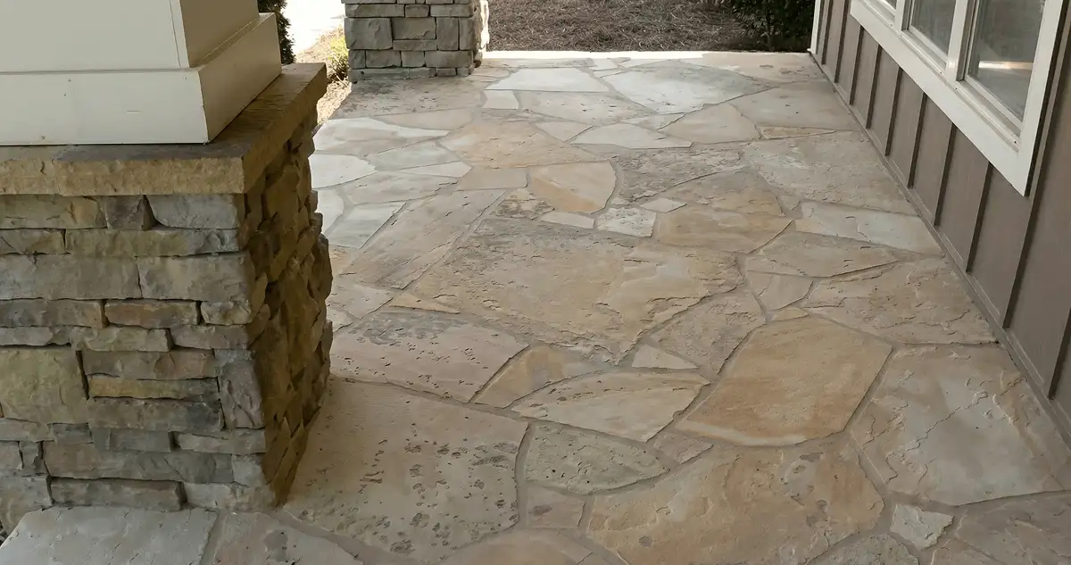 House entrance with professionally installed stone flooring in Erie PA
